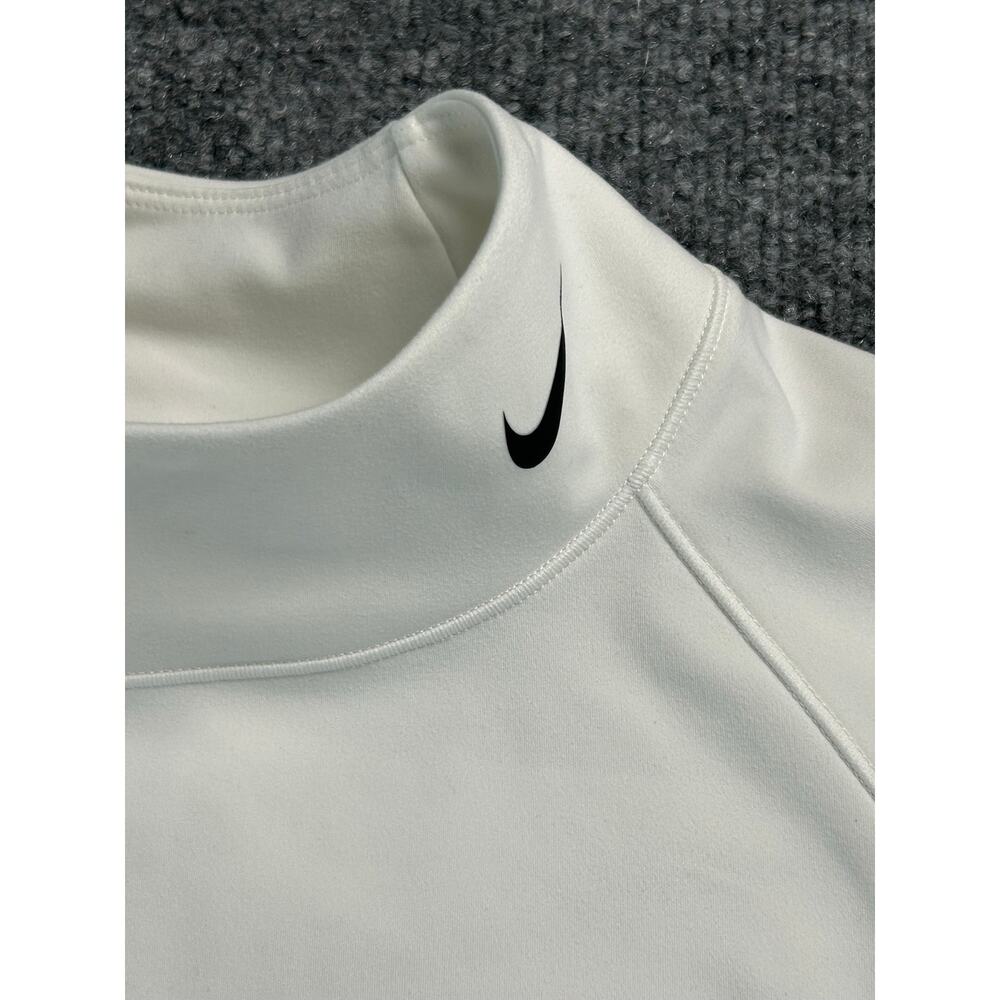 Nike Pro Dri-FIT Mock Neck Crop Top WMS XL White Long Sleeve Compression Shirt - Picture 4 of 7
